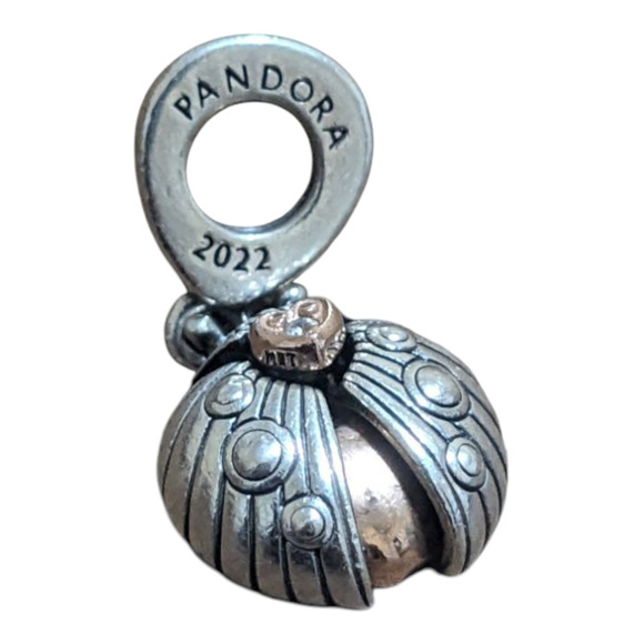 Pandora 2022 Ladybird & Heart Dangle Charm Club Exclusive Sterling - Picture 1 of 3